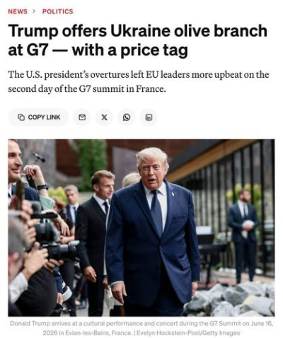 Трамп готов помочь Украине и усилить давление на Путина, но взамен хочет помощи от союзников в отношении Ирана &mdash; Politico