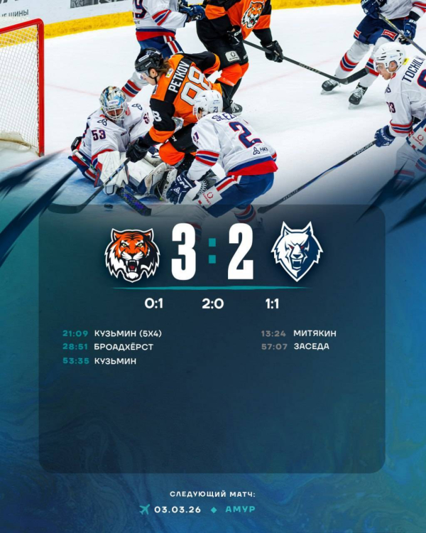&laquo;Амур&raquo; дома победил &laquo;Нефтехимик&raquo; со счетом 3:2